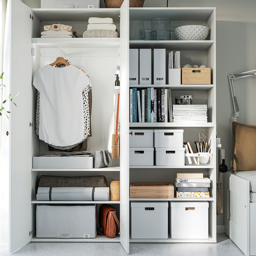 LASTARE wardrobe combination, white, 160x42x200 cm