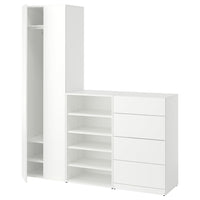 LASTARE wardrobe combination, white, 180x42x200 cm