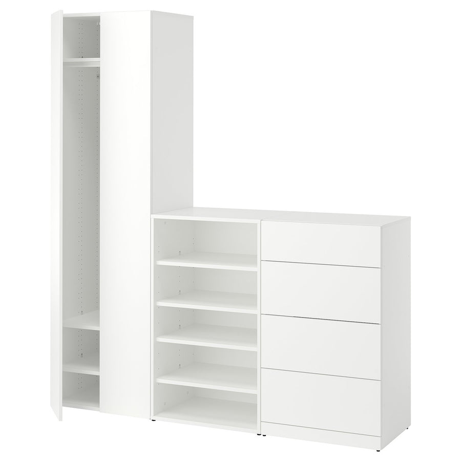 LASTARE wardrobe combination, white, 180x42x200 cm
