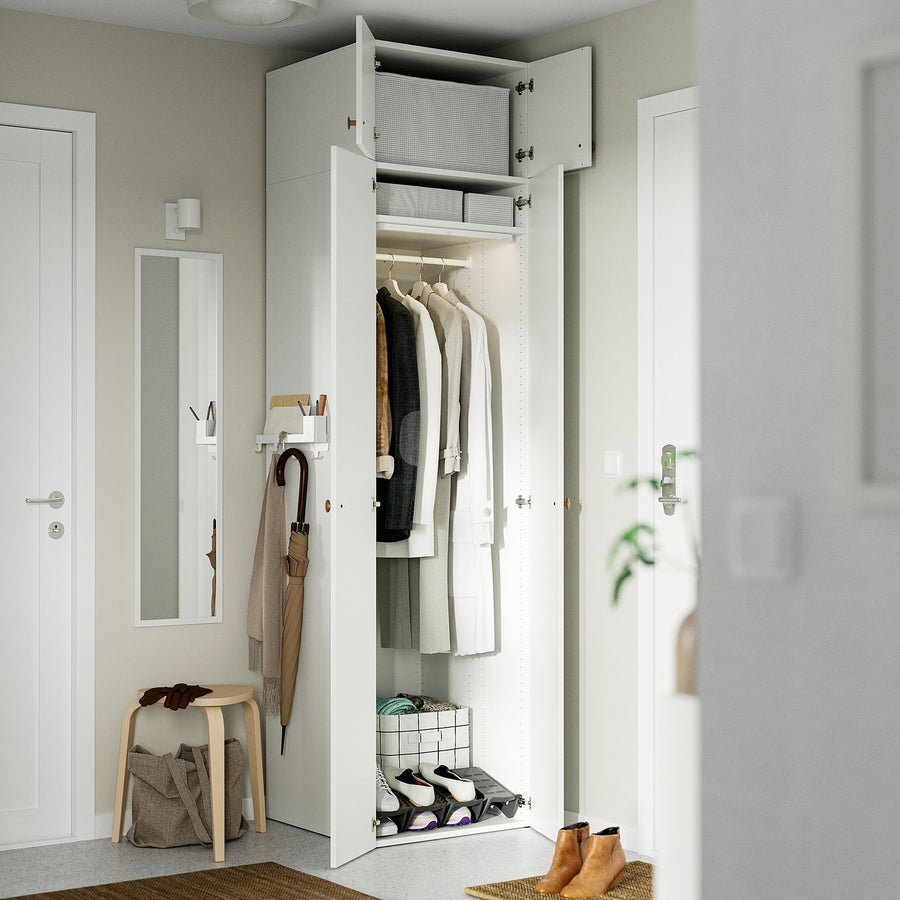 LASTARE wardrobe combination, white/with height extension unit, 60x62x236 cm