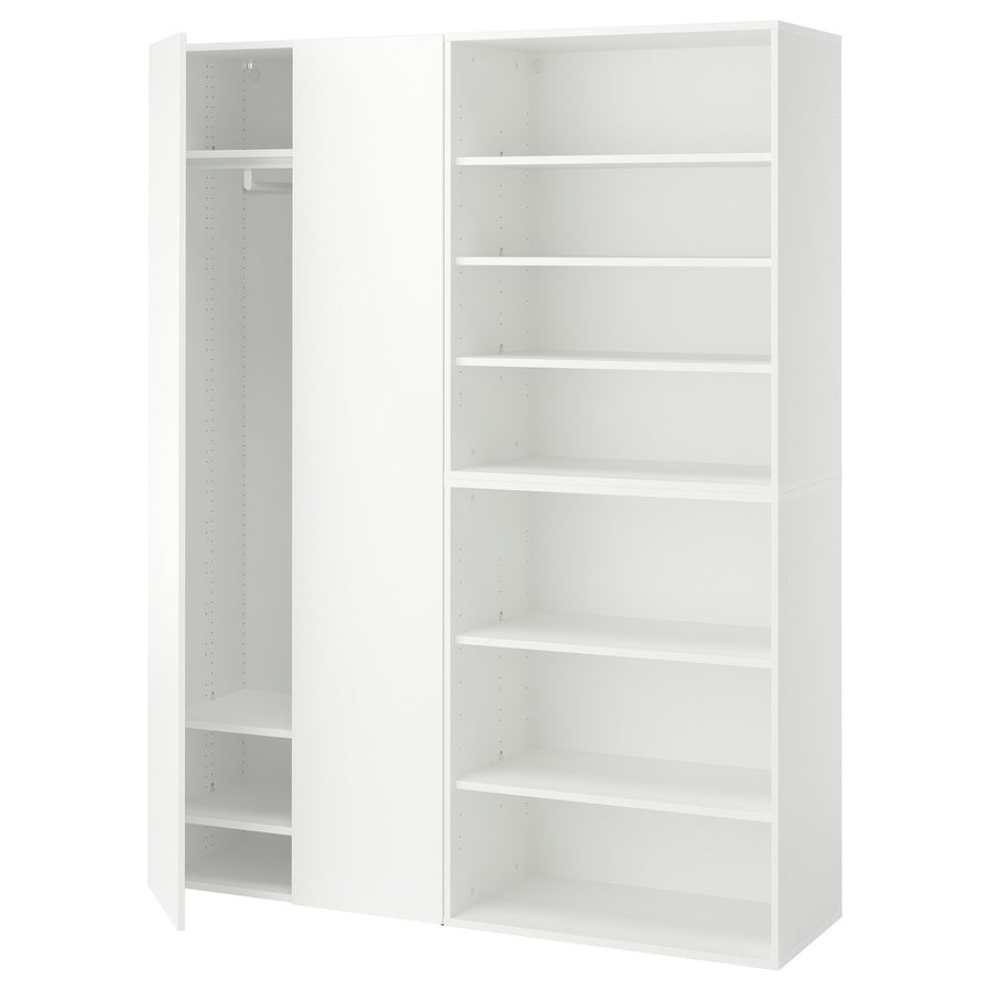 LASTARE wardrobe combination, white, 160x42x200 cm