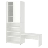 LASTARE storage combination, white/with bench, 170x42x200 cm