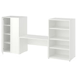 LASTARE storage combination, white/with bench, 210x42x100 cm
