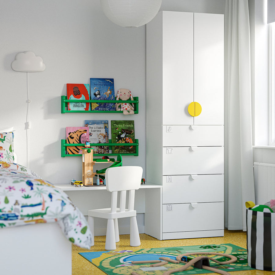 LASTARE storage combination, white/with bench, 150x42x200 cm