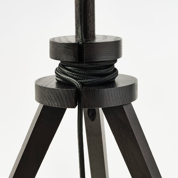 LAUTERS table lamp, brown ash/white, 27 cm