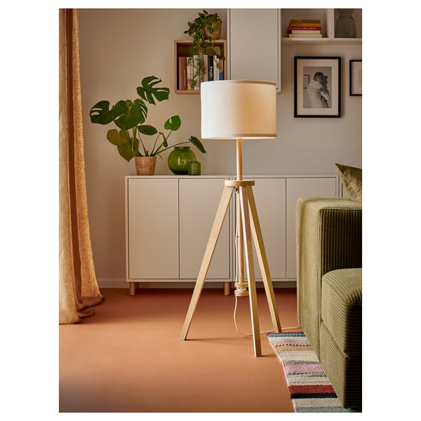 LAUTERS floor lamp, ash/white, 62 cm