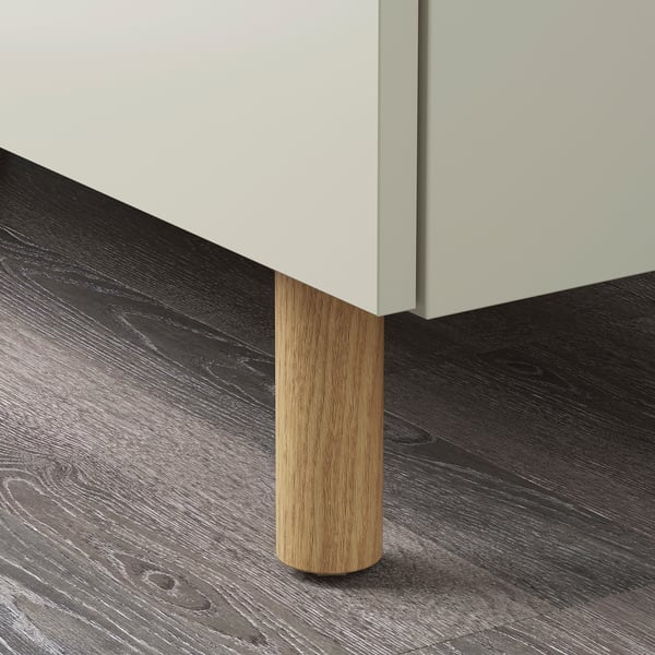 LEDAMOT cabinet, light grey-beige, 150x42x75 cm