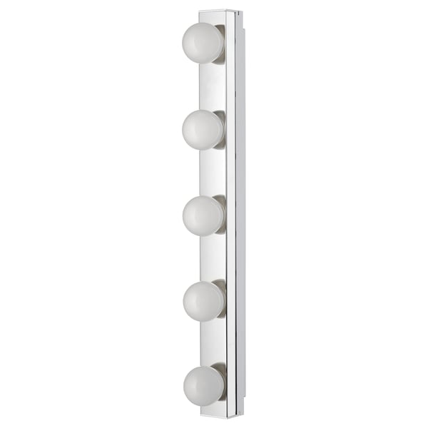 LEDSJÖ LED wall lamp, stainless steel, 60x6 cm