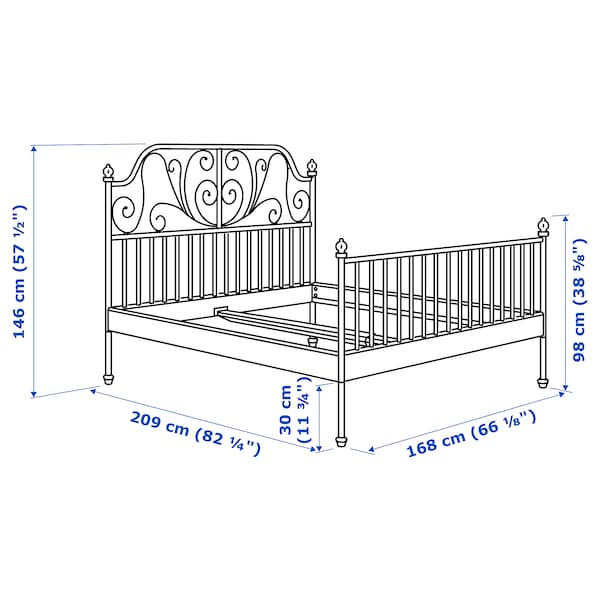 Ikea LEIRVIK Bed frame, white/Lindbåden, 160x200 cm