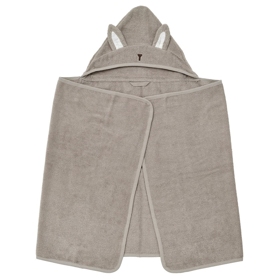 LEN baby towel with hood, beige/bunny-shaped, 60x125 cm