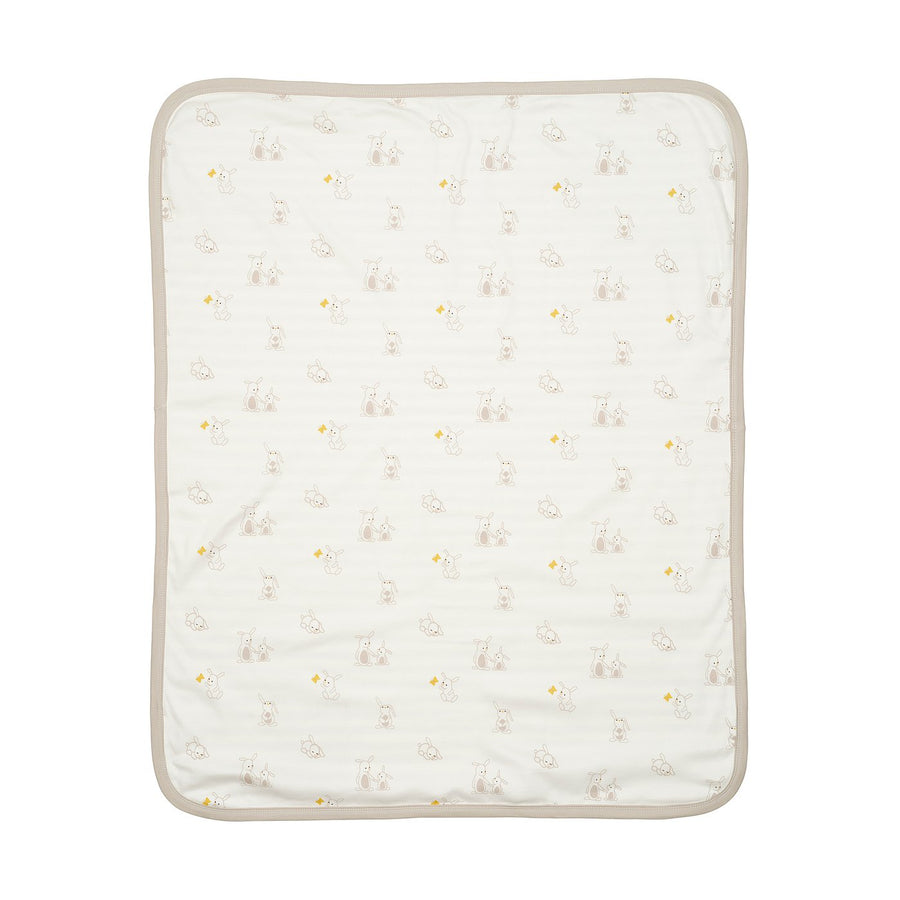 LEN blanket, white beige/bunny pattern stripe pattern, 80x100 cm