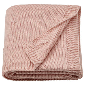 LEN blanket, pink/knitted, 70x90 cm