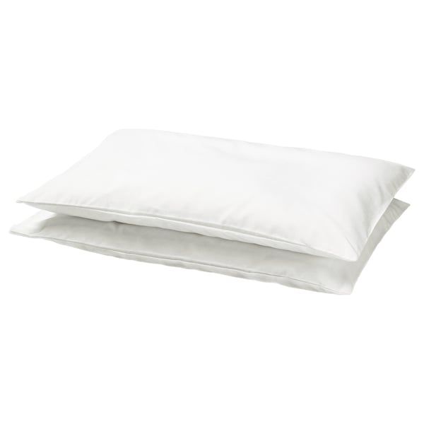 LEN pillowcase for cot, white, 55x35 cm, 2 pack