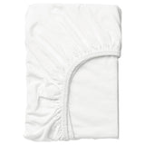 LEN fitted sheet for cot, white/jersey, 60x120 cm