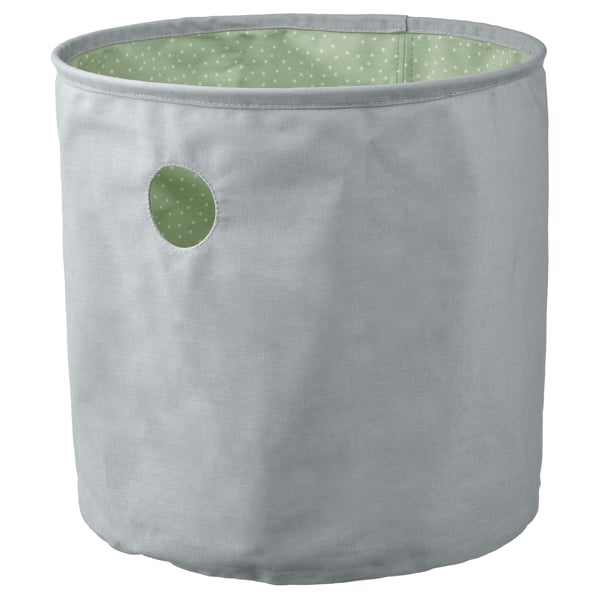 LEN storage bag, dotted green/light grey, 35 cm