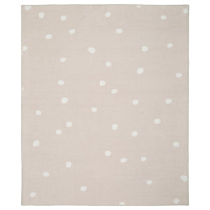 LEN rug, low pile, beige/dot pattern, 133x160 cm
