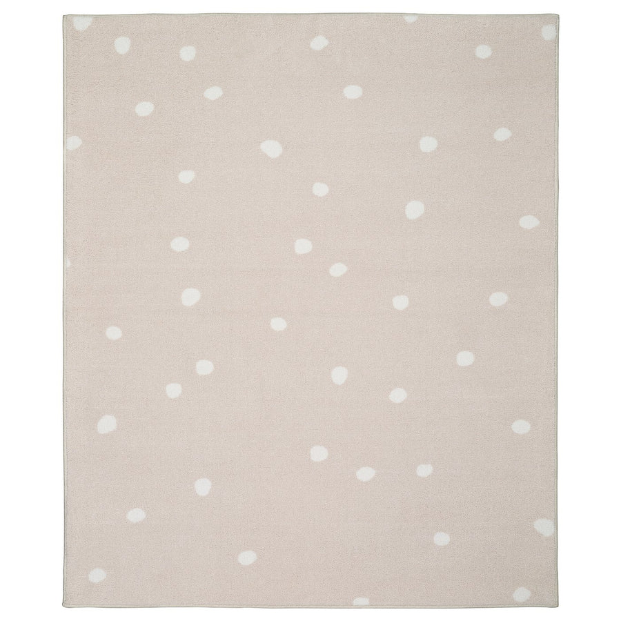 LEN rug, low pile, beige/dot pattern, 133x160 cm