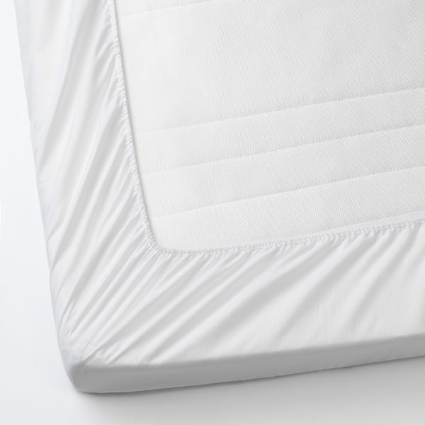 LENAST mattress protector, white, 60x120 cm