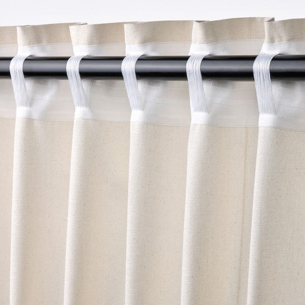 Ikea LENDA - Curtain with bracelet, 2 sheets, off-white, , 140x300 cm