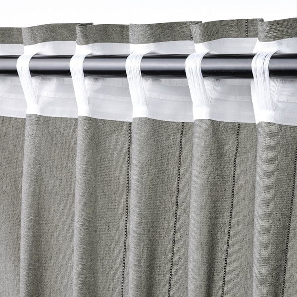 Ikea LENDA - Curtain with bracelet, 2 sheets, dark grey, , 140x300 cm
