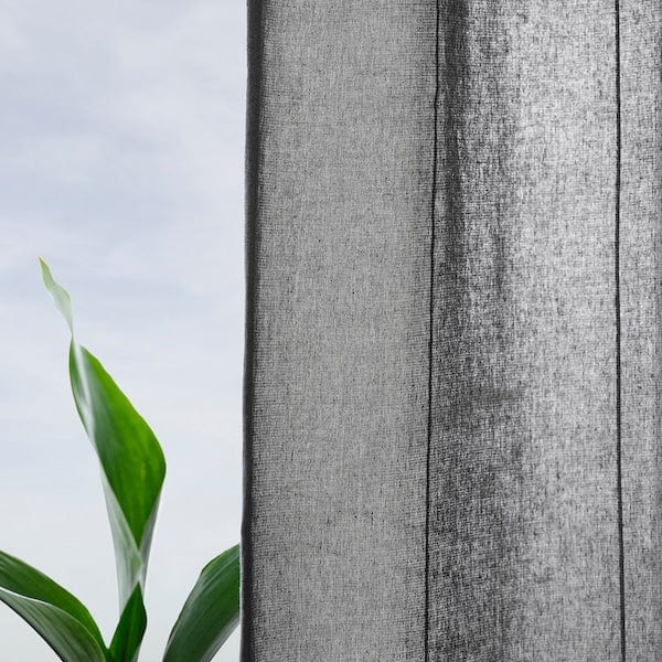 Ikea LENDA - Curtain with bracelet, 2 sheets, dark grey, , 140x300 cm