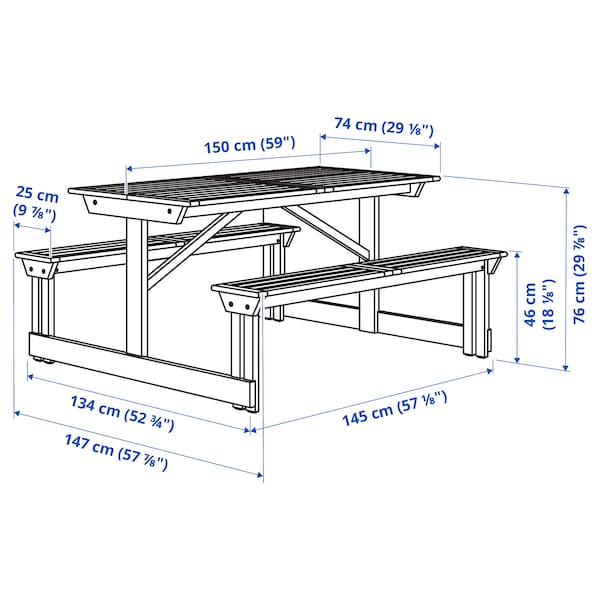Ikea LERHOLMEN - Picnic table, acacia outdoor