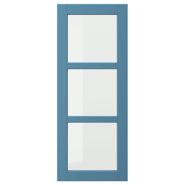LERHYTTAN glass door, blue, 40x100 cm