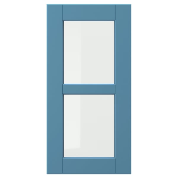 LERHYTTAN glass door, blue, 30x60 cm