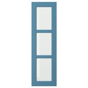 LERHYTTAN glass door, blue, 30x100 cm