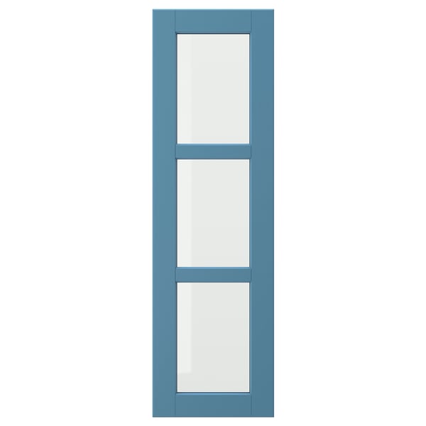 LERHYTTAN glass door, blue, 30x100 cm