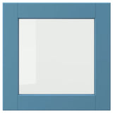 LERHYTTAN glass door, blue, 40x40 cm