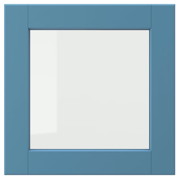 LERHYTTAN glass door, blue, 40x39.7 cm