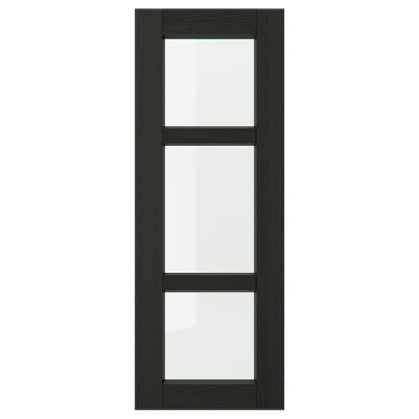 LERHYTTAN glass door, black stained, 30x80 cm