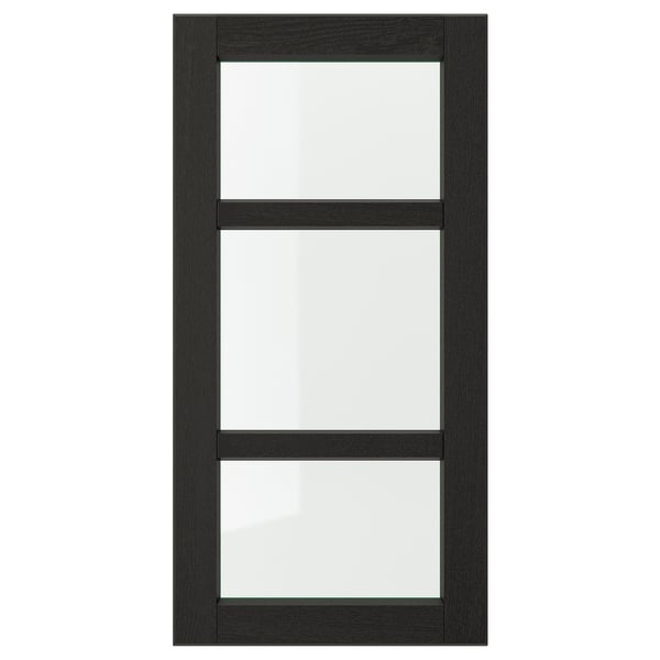 LERHYTTAN glass door, black stained, 40x80 cm