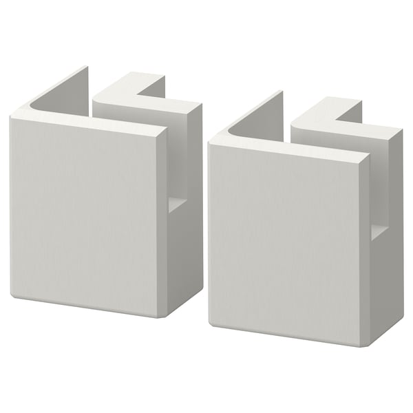 LERHYTTAN corner leg for decorative plinth, light grey, 8 cm, 2 pack