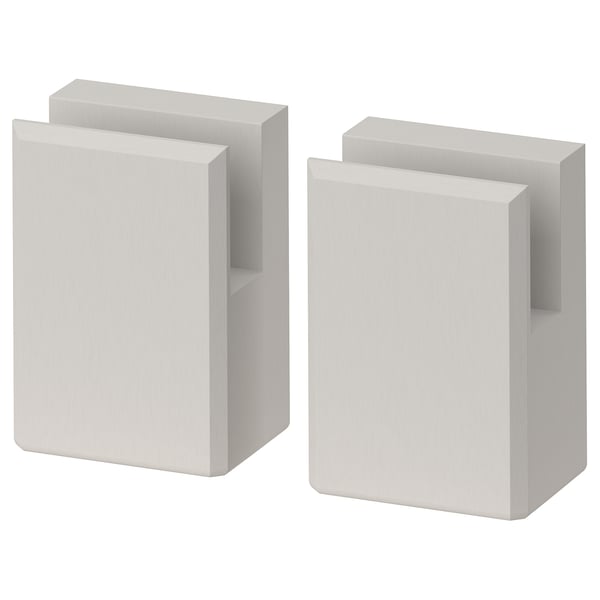 LERHYTTAN leg for decorative plinth, light grey, 8 cm, 2 pack