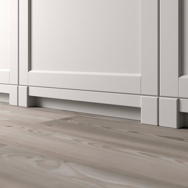 LERHYTTAN leg for decorative plinth, light grey, 8 cm, 2 pack