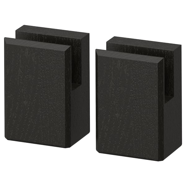 LERHYTTAN leg for decorative plinth, black stained, 8 cm, 2 pack