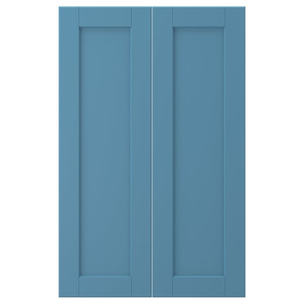 LERHYTTAN 2-p door f corner base cabinet set, blue, 25x80 cm