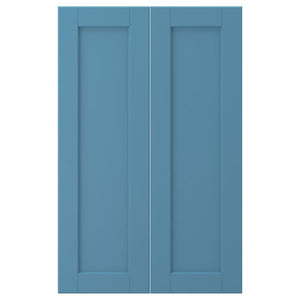 LERHYTTAN 2-p door f corner base cabinet set, blue, 25x80 cm