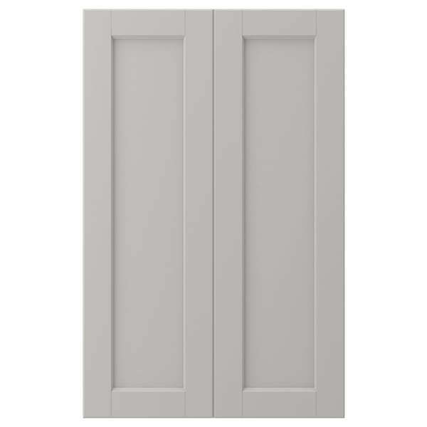 LERHYTTAN 2-p door f corner base cabinet set, light grey, 25x80 cm