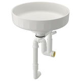 LERSJÖN countertop wash-basin w water trap, white, 38x14 cm