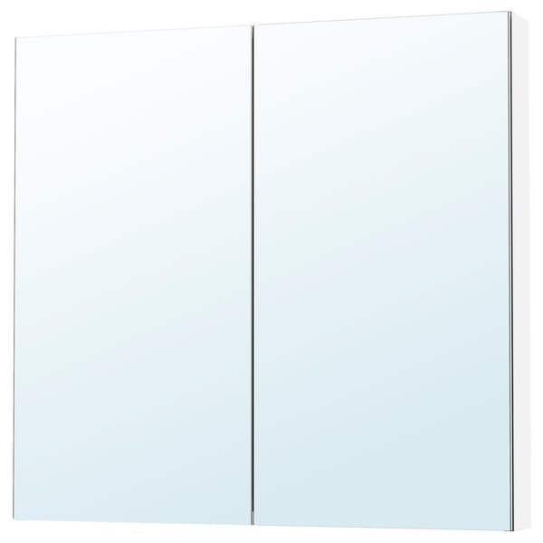 LETTAN mirror cabinet with doors, mirror effect/mirror glass, 100x15x95 cm