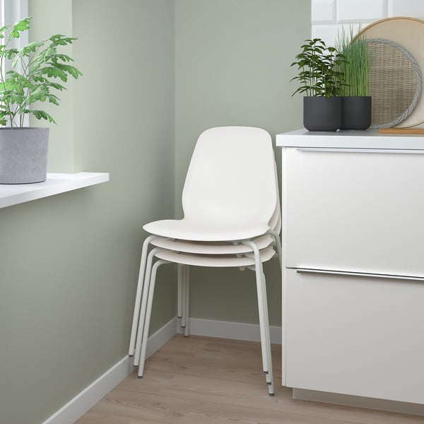 LIDÅS chair, white/Sefast white, 45x81x50 cm