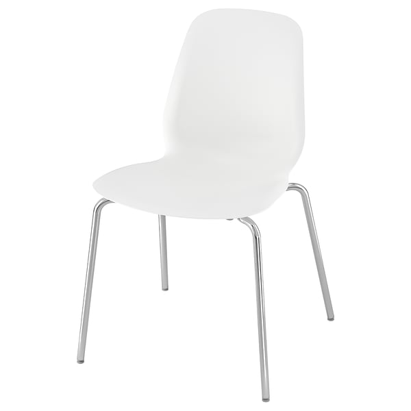 LIDÅS chair, white/Sefast chrome-plated, 45x81x50 cm