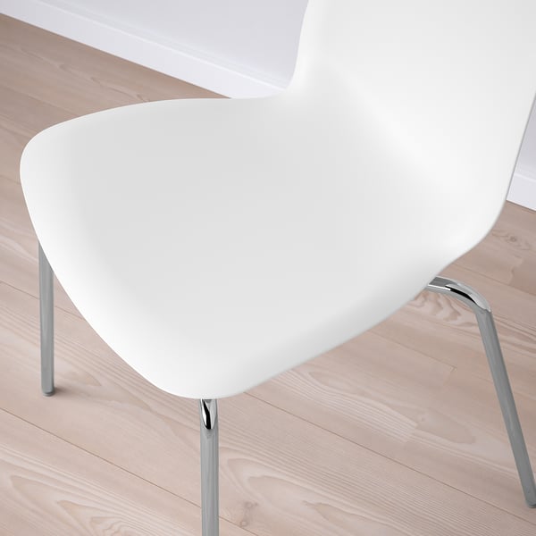 LIDÅS chair, white/Sefast chrome-plated, 45x81x50 cm