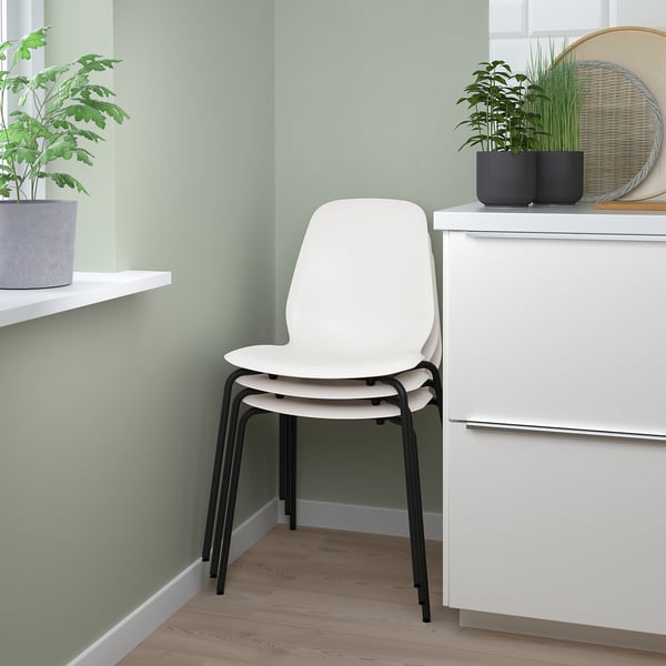 LIDÅS chair, white/Sefast black, 45x81x50 cm