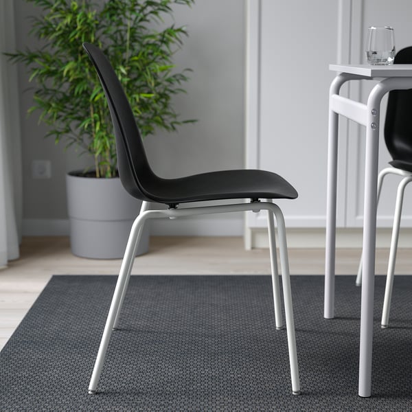 LIDÅS chair, black/Sefast white, 45x81x50 cm