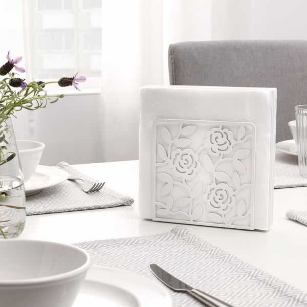 LIKSIDIG napkin holder, white, 16x16 cm