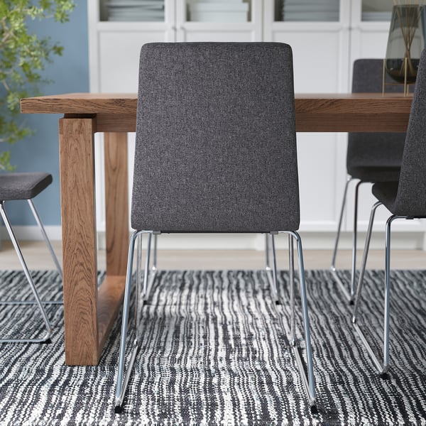 LILLÅNÄS chair, chrome-plated/Gunnared dark grey, 48x87x54 cm